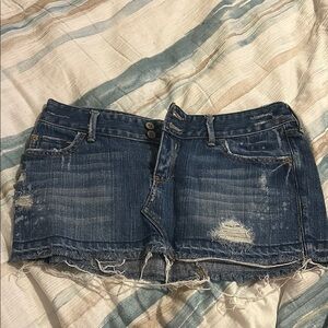 Distressed Denim Mini Skirt